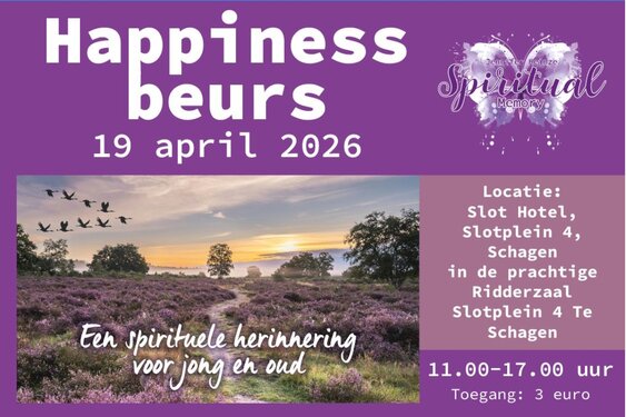 Spirtuele Happiness Beurs op 19 april in Slot Hotel Schagen